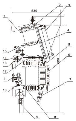 FZN21-12D戶(hù)內(nèi)真空負(fù)荷開(kāi)關(guān)-熔斷器組合電器安裝尺寸4